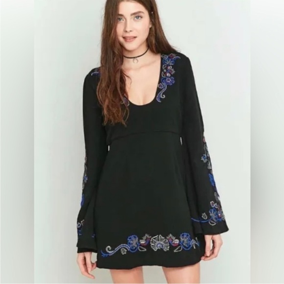 HOST PICK!!!  Free People black dress with embroidered design - Picture 2 of 8
